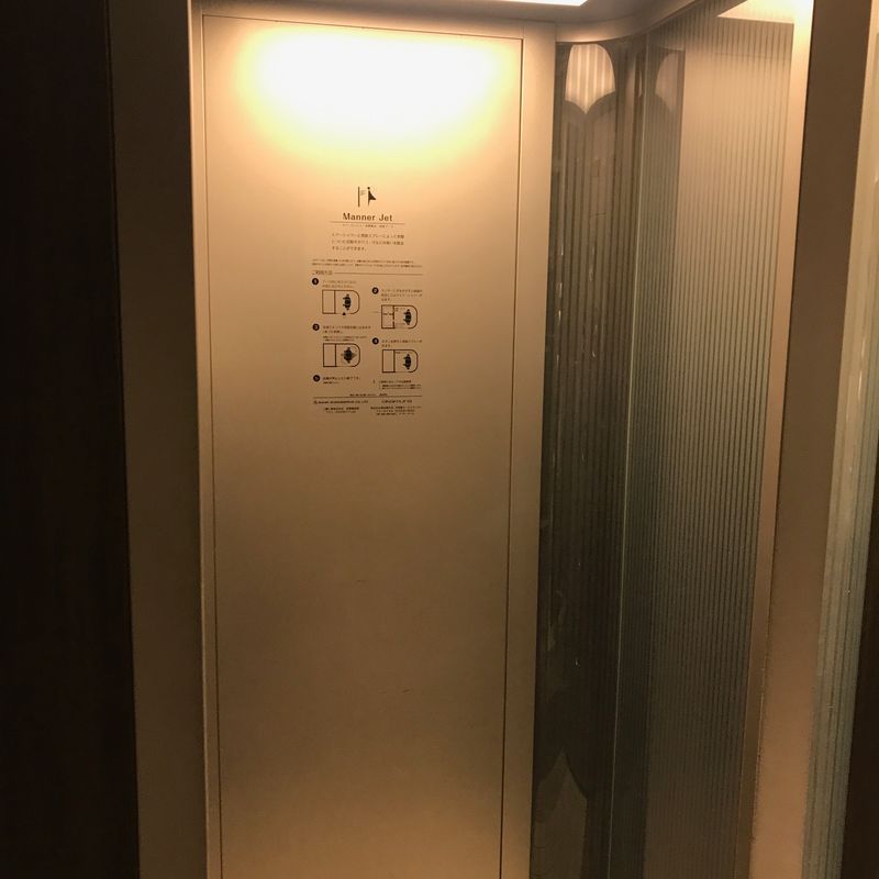 "Manner jet" shower in the women's restroom photo