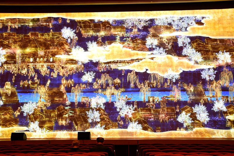 Tokyo theater Meijiza collaborates with teamLab on stunning digital stage curtain photo