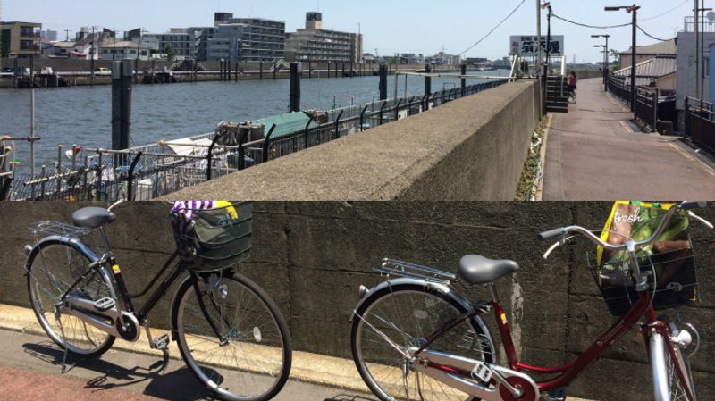 Cycling The Kyu-Edo River in Tokyo.  On Mamacharis! photo