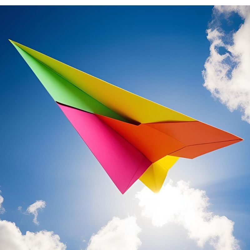 Sending messages by paper airplane photo