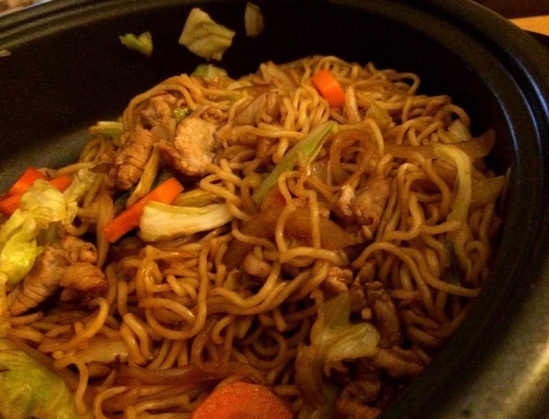 Yakisoba, On the Hot Plate, In Front of the TV .. Perfect! photo