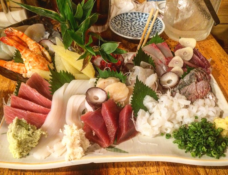 Wasabi meshi leaves grown men crying over dinner photo