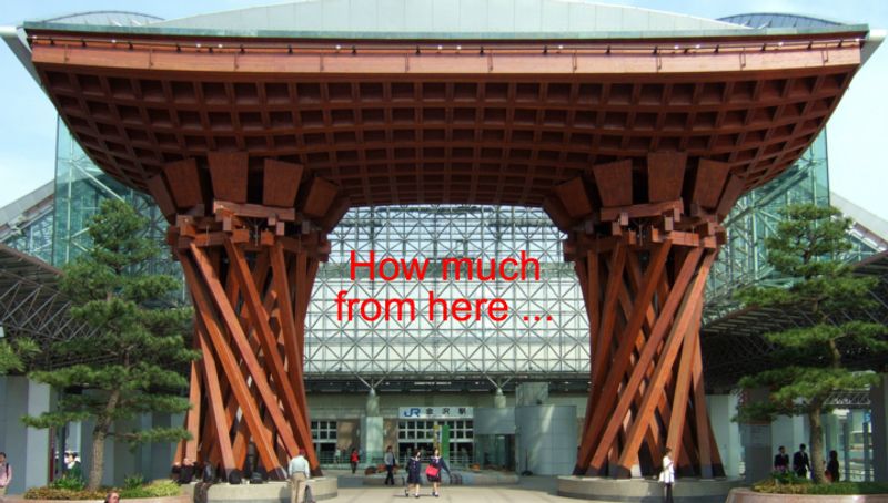 How much does it cost to travel from Tokyo to Kanazawa? photo