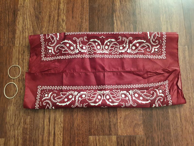 How to make a no-sew mask with a handkerchief, tenegui, or other piece of cloth photo