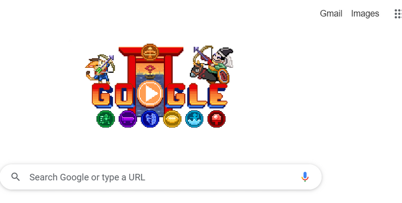 Google Home Page Olympic Themed Game photo