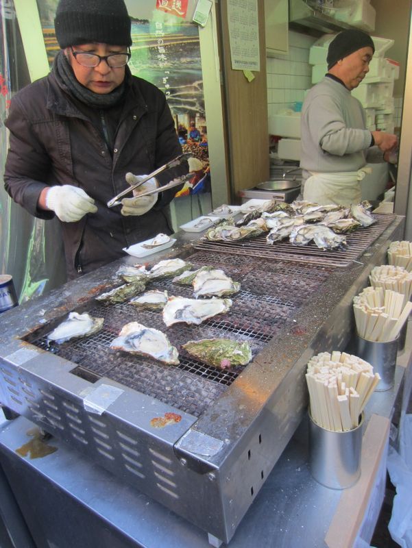 Grilled Oysters at Tsukiji Fish Market photo