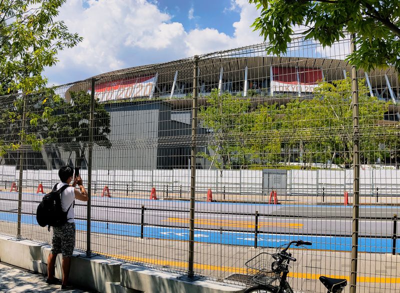 Mood relaxed around National Stadium day after Olympic ceremony photo