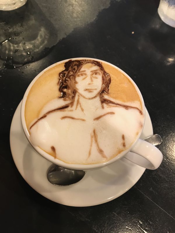 Hand-painted Latte Art Cafe in Tokyo photo