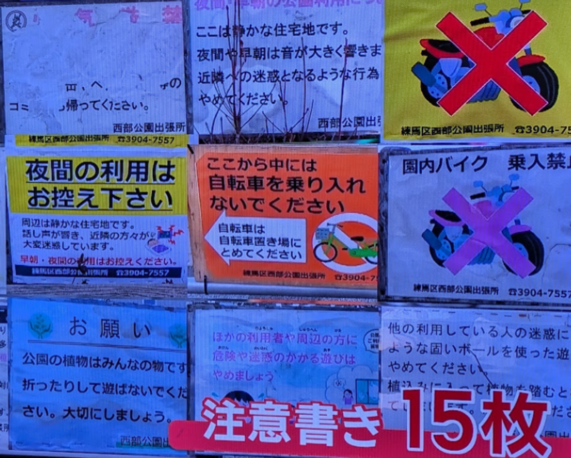 Prohibitions and rules galore in Tokyo parks photo