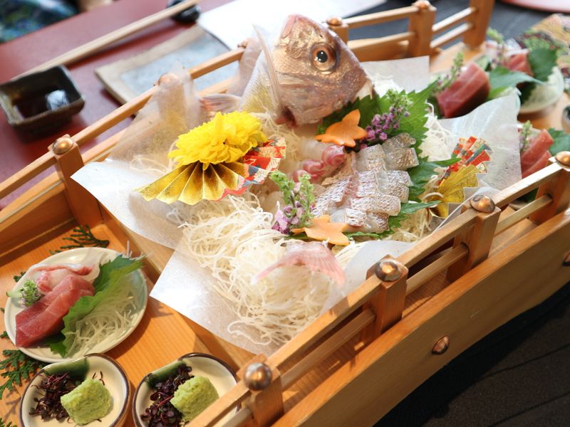 Tai (鯛) from “omedetai”; a well-wishing sea bream served as sashimi photo