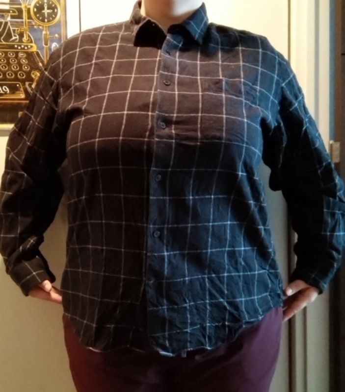 Japanese Flannel Shirts: Curvy Lady Chooses Mens photo