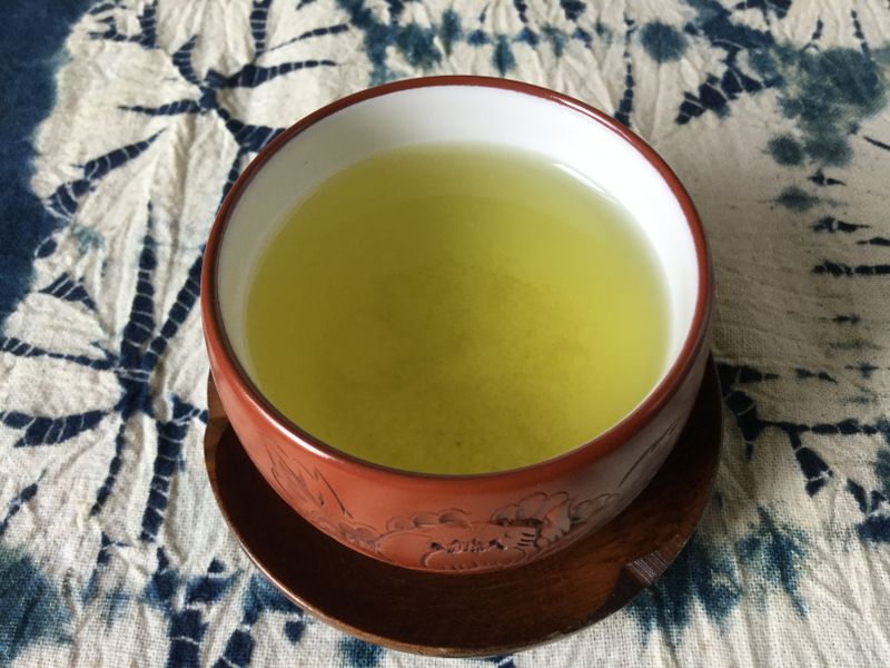 Shizuoka ryokucha with yuzu in the right teacup photo