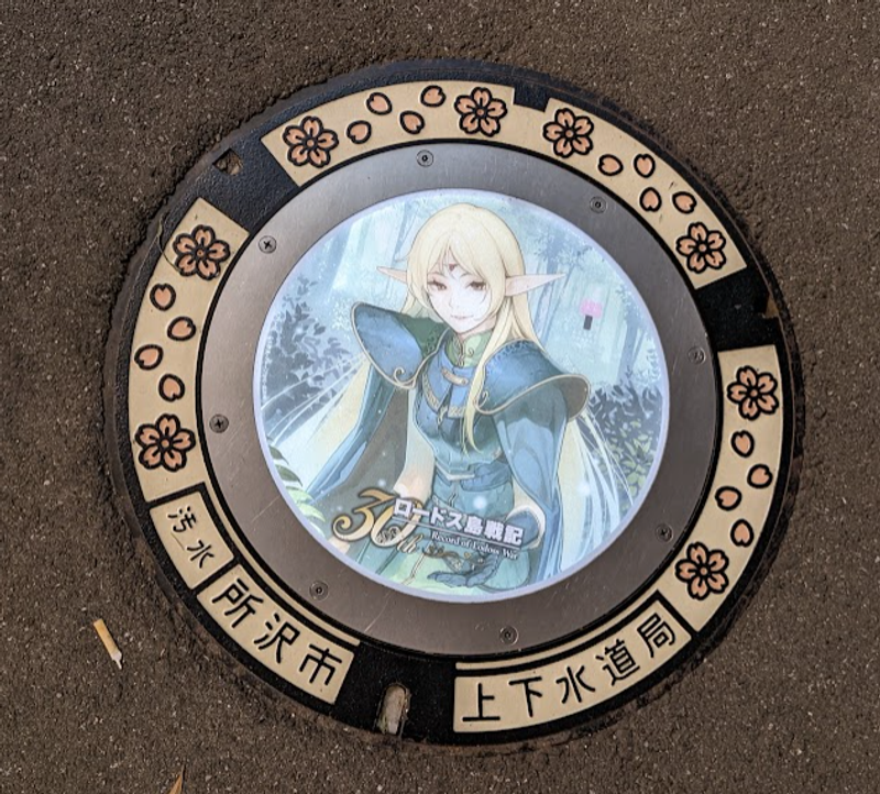 Anime Manhole Cover Art: Record of Lodoss War photo