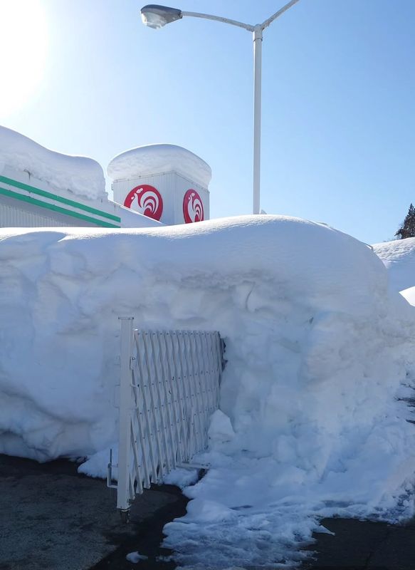Grateful for blue skies after days and days of snow photo
