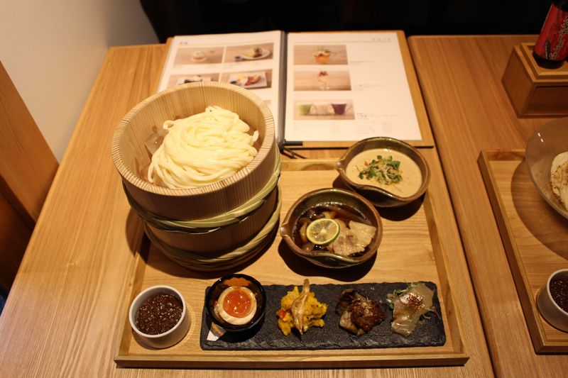 Promoting udon with wagashi photo