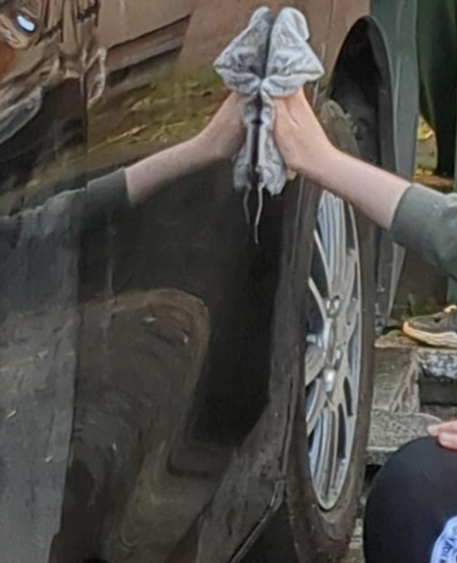 Tanabata related car and oxcart washing rain in Japan!  photo