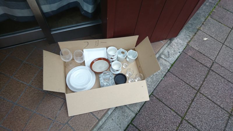 Scoring Free Glasses and Plates on the Street photo