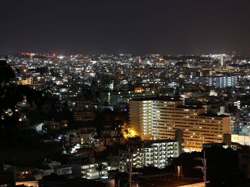 Shurijo at night and Naha City night view, Okinawa photo