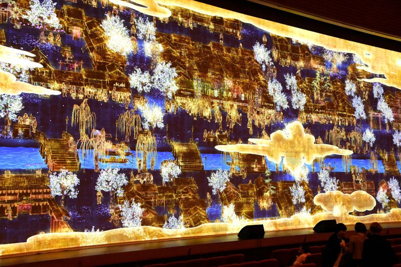 Tokyo theater Meijiza collaborates with teamLab on stunning digital stage curtain photo