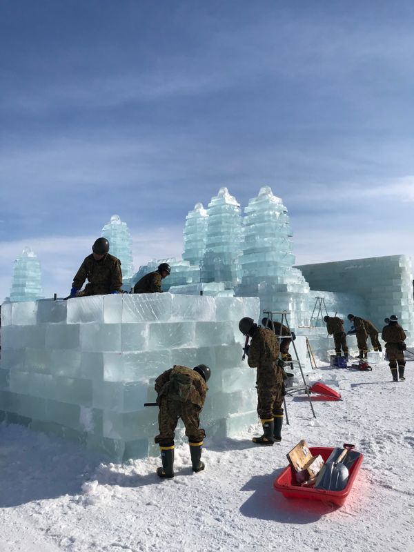 Things I love about Japan: the JSDF building ice sculptures photo
