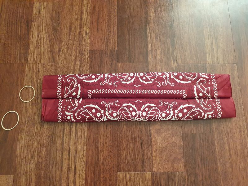 How to make a no-sew mask with a handkerchief, tenegui, or other piece of cloth photo