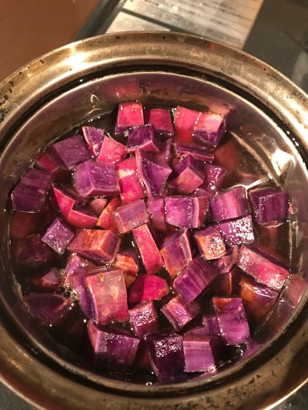 Recipe: Sweet Potato Zenzai (紫芋ぜんざい) photo