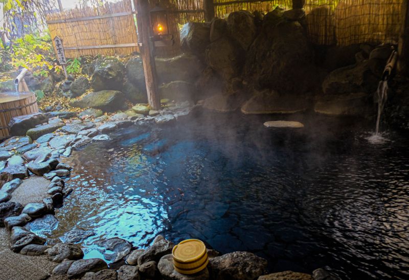 在日本混合性别的温泉中享受轻松但尴尬的沐浴体验 photo