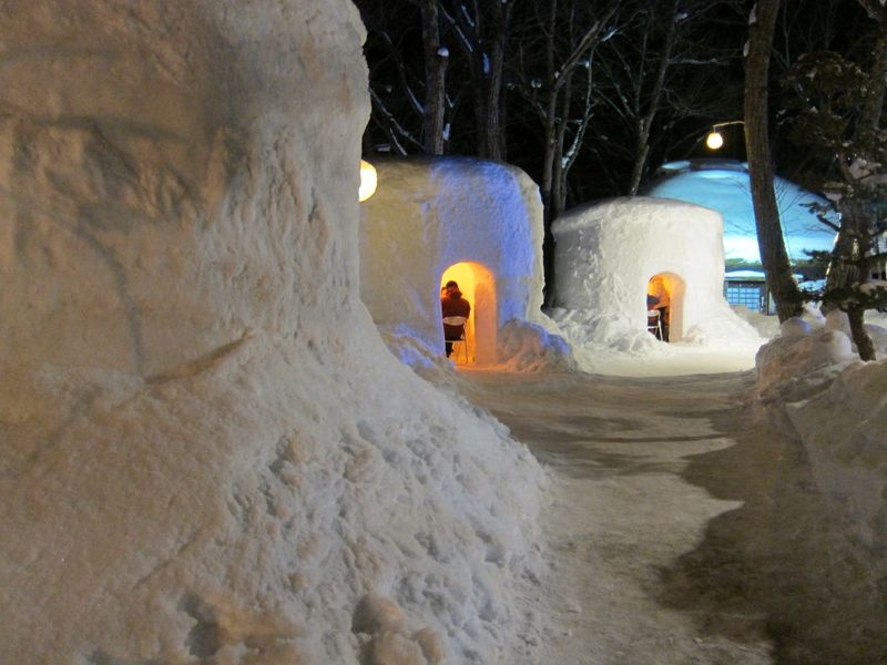 Snow houses "Kamakura" festival in Yunishigawa photo