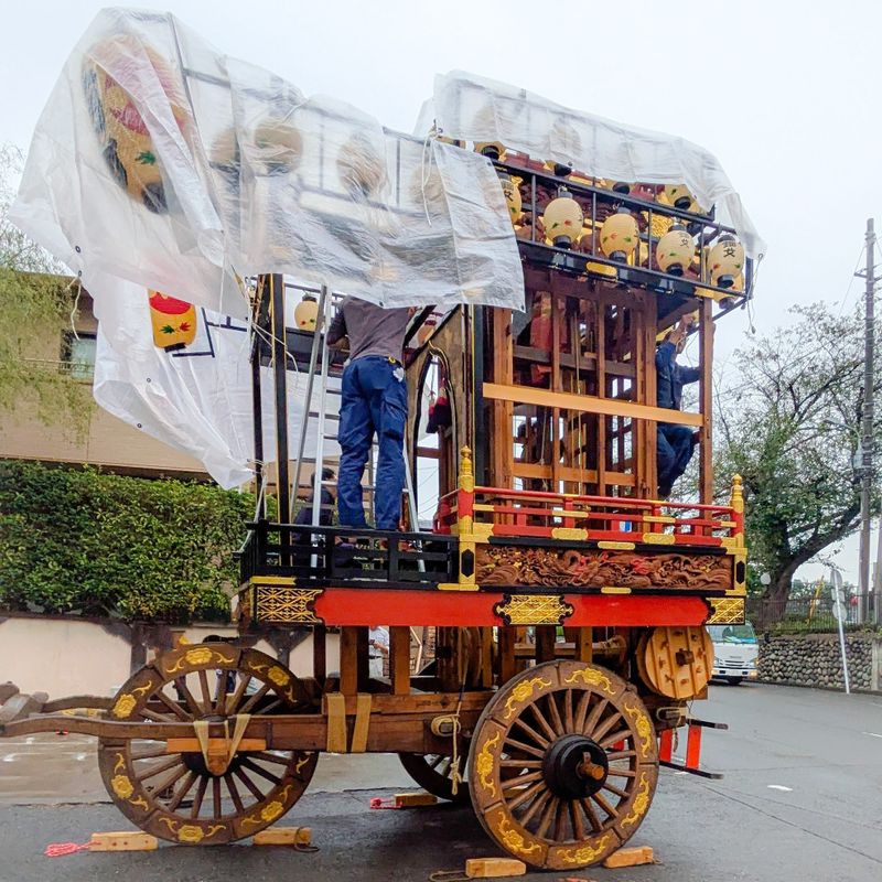 Festival float - before and after photo