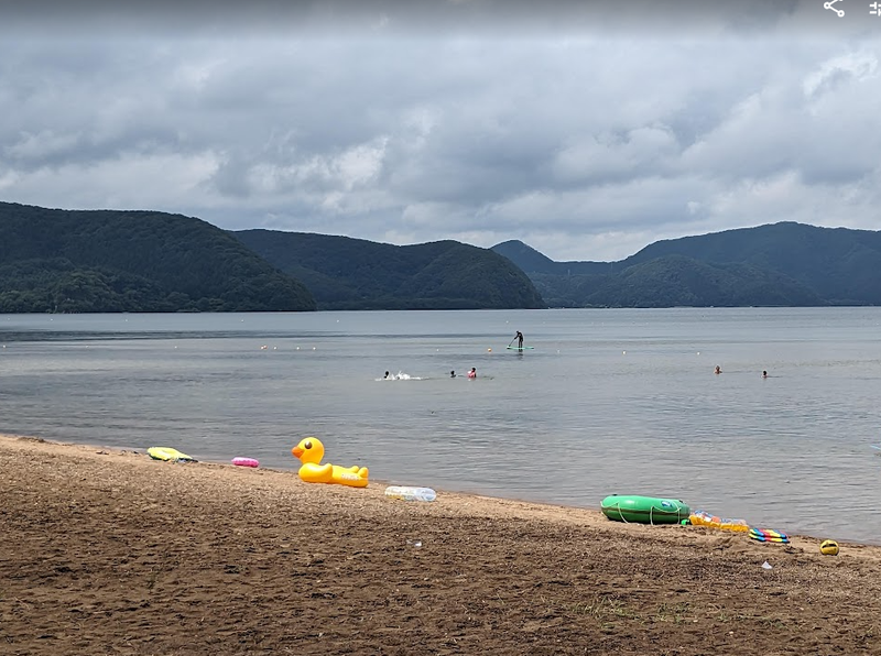 Lakes with beaches and swimming photo