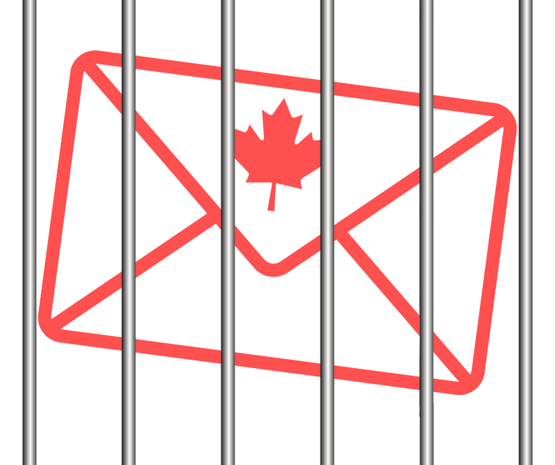 Canada-bound letters in mail jail photo