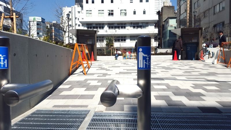 High Tech Bicycle Parking in Tokyo. photo