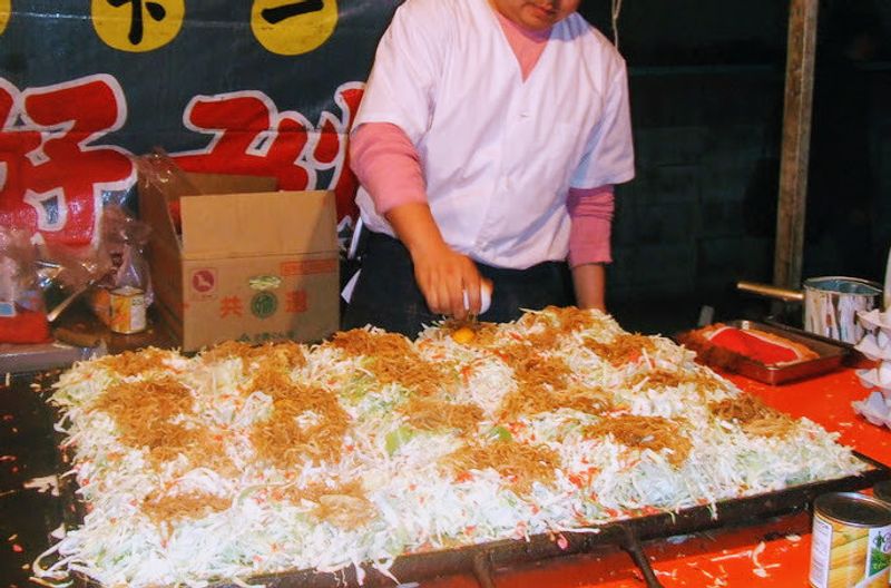 Japanese festival food: Okonomiyaki photo