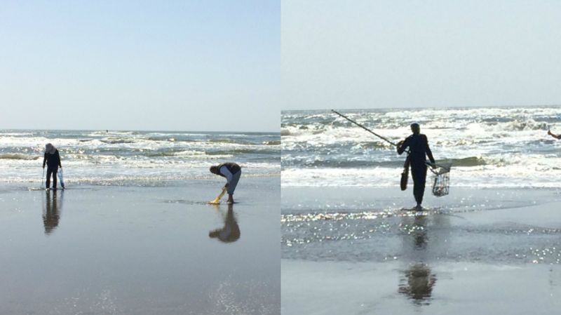 Digging for Clams Post Surf in Chiba photo